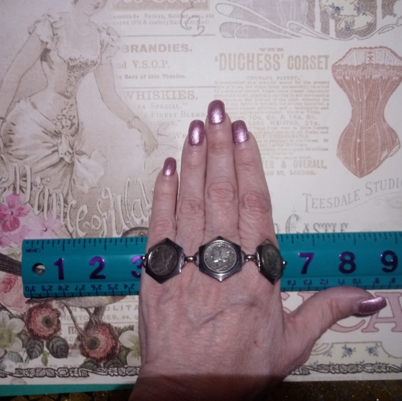 RARE ✨Vintage Liberty Mercury Head Dime Bracelet - Picture 3 of 7